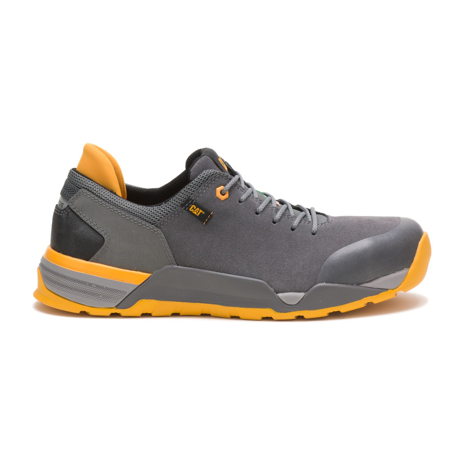 Caterpillar Sprint Suede Alloy Toe Csa - Mens Work Shoes - Grey/Orange - NZ (835RDIAFG)